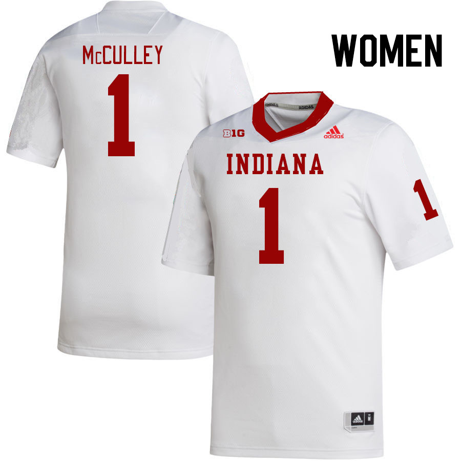 Women #1 Donaven McCulley Indiana Hoosiers College Football Jerseys Stitched-White